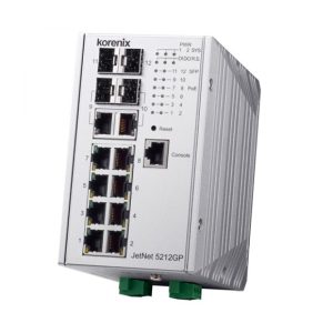 سوییچ شبکه صنعتی KORENIX JetNet 5212GP-2C2F