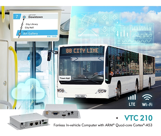 رایانه صنعتی بدون فن VTC 210 قابل نصب درون وسیله نقلیه